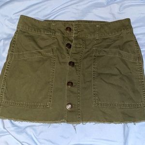 Army Green Mini Skirt